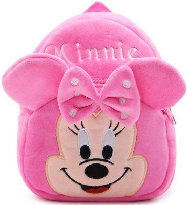 Lavish Kids School Bag Minnie Soft Plush Backpack Plush Bag(Pink, 10 L)