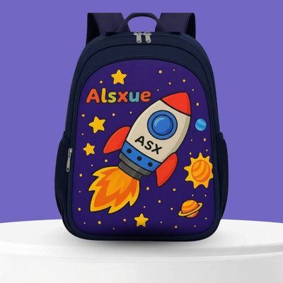 Mous Cute Rocket Navy Blue Backpack for School & Travel Waterproof School Bag(Blue, 26 L)