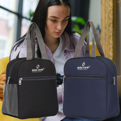 HALINO Combo Insulated Lunch Bag - Compact, Easy Wash, Smooth Zipper & Lightweight Waterproof Lunch Bag(Blue, Black, 2 L)