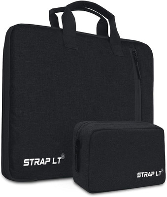Straplt Laptop Sleeve Case 15.6-16 Inch 180 Degree Opening Handle Laptop Bag With Pouch Waterproof Laptop Sleeve/Cover(Black, 15.6 inch)