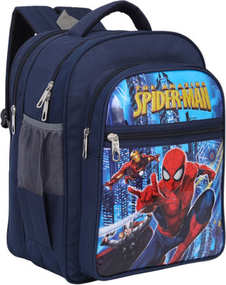 Travel Look SpiderMan School Bag Spacious, stylish, & strong For Kids Boys Premium Material Waterproof School Bag(Blue, 40 L)