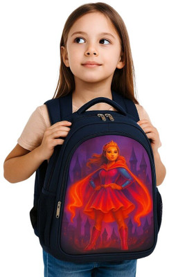 MOSU Princess Light Queen Cartoon Backpack Waterproof School Bag(Blue, 26 L)
