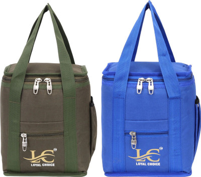LOYAL CHOICE Combo Lunch bag for men&women for school college, office picnic & travel. Waterproof Lunch Bag(Blue, Dark Green, 8 L)