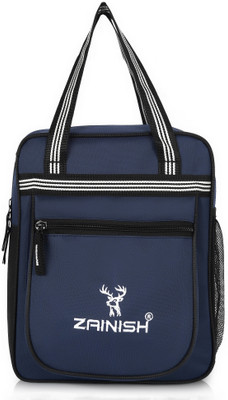 Zainish Insulated Tiffin Bag with Bottle Holder & Spoon Section Waterproof Lunch Bag(Light Blue, 7 L)
