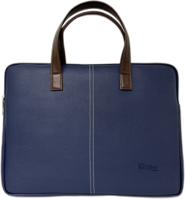 Tediline Vegan Leather Zippered with Grab Handles and Internal Pocket Laptop Sleeve/Cover(Blue, 15.6 inch)