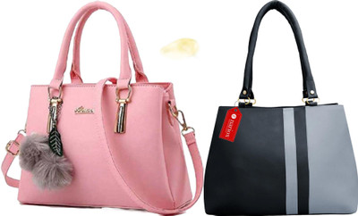 Reprox Women Pink, Black Shoulder Bag(Pack of: 2)