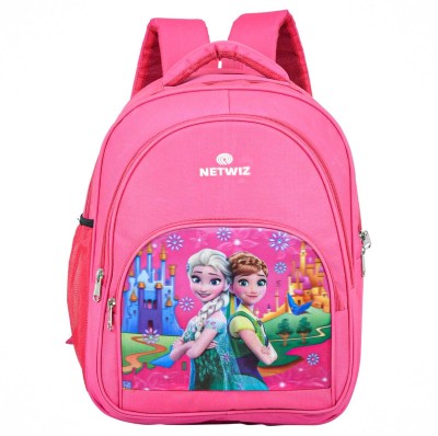 FROZEN School Bag Princess Character 18 inch Waterproof School Bag Waterproof School Bag(Pink, 34 L)
