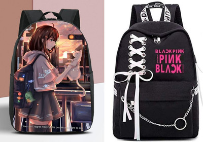 Shishtha B_DGTL-020_@@__1PC & RIBBEN-BLCKPINK-1PC_xy Laptop Bag(Black, Black)