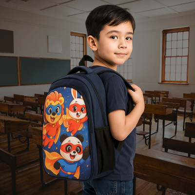MOSU Boys School Backpack | Lightweight | Water Resistant Cartoon Bag Waterproof School Bag(Blue, 26 L)