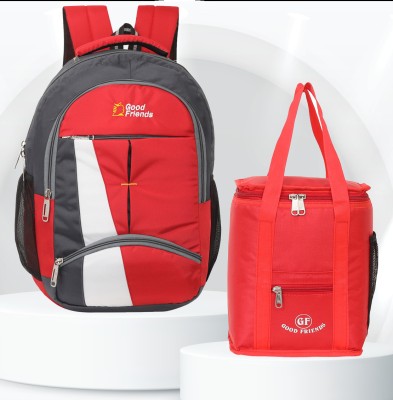 Zadinga Casual bagpack/College Bag/Laptop Backpack/Lunch/Travel/Tiffin Bag Combo Waterproof School Bag(Red, 40 L)
