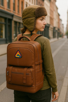 Mophonics Stylish PU Leather Backpack, Travel Bag | Large Capacity | Trekking Waterproof Backpack(Brown, 54 L)