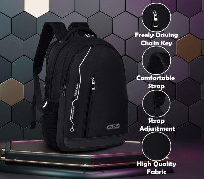 air trip Medium 30L Laptop Casual Laptop Backpack for Men Women with Rain Cover 30 L Laptop Backpack(Black)