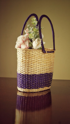 ambience elevated Willow Wicker Violet bag Waterproof Multipurpose Bag(Purple, 12 inch)
