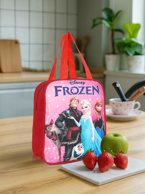 faenex Disney Frozen Lunch Bag with Strong Handle and Water-Resistant Material Waterproof Lunch Bag(Red, 9 L)