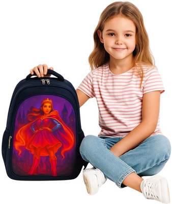 MOSU Princess Adventure Hero Kids Bag Waterproof School Bag(Blue, 26 L)