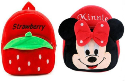 Aveek BM-New combo of 2 red strawberry, red minnie45 School Bag(Multicolor, 12 L)