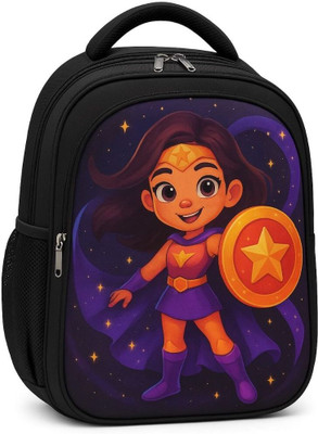 MOSU Starlight Hero Girl School Bag Waterproof School Bag(Black, 26 L)