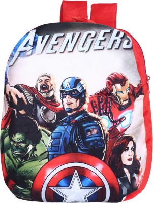 DISNEY Marvel Avengers School Bag for Kids|2 Compartments School Bag|Red School Bag(Red, 8 L)