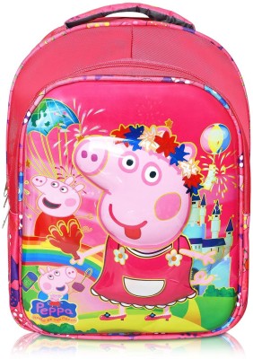 Stylbase Waterproof 3D Cartoon Embossed School Bag for Kids STB47 Waterproof School Bag(Pink, 12 inch)