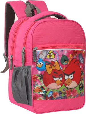 PROWORK Angry Birds School Bag 16×12 inch Pre-School For Nursery (LKG/UKG/1st std) Waterproof School Bag(Pink, Multicolor, 30 L)