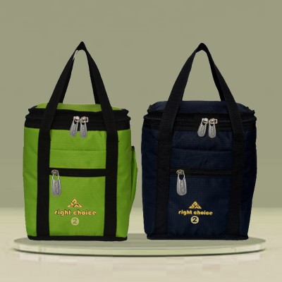 RIGHT CHOICE Combo 2 Offer Lunch Bags Branded Premium Quality Lunch Bag(Green, Black, 4 L)