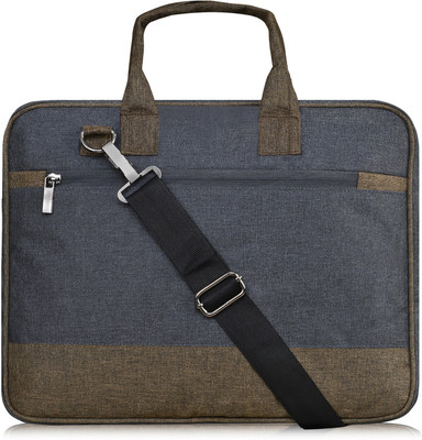 SOPARK Grey & Khaki Color Faux Leather 10L Office Laptop Bag For Men & Women SKBG35 Waterproof Messenger Bag(Grey, 10 L)