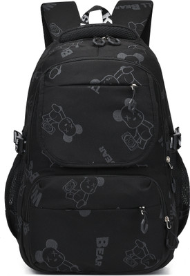 Tinytot SB159_01 School Backpack College Bag Travel Bag 2nd Standard onward Waterproof School Bag(Black, 30 L)