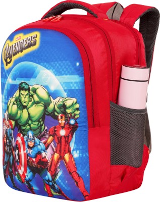 GREENLINE Avengers 47cm 1st/2nd/3rd/4th & 5th class Lightweight school Bag for Boys &Girls Waterproof School Bag(Red, 35 L)