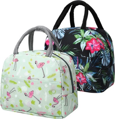 Flywind Lunch Bag for Women,2PCS Flamingo Animal Lunch Box Lunch Tote Bag Handbags Lunch Bag(Green, Black, 5 L)