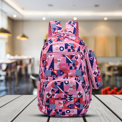 Tinytot School Backpack College Bag Travel Bag with Pencil Pouch 2nd Standard onward Waterproof School Bag(Pink, 26 L)
