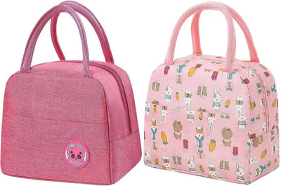 Kardiff Lunch Box Bag with Front Pocket for Work Travel Picnic (Pink) Messenger Bag(Pink, Pink, 15 L)