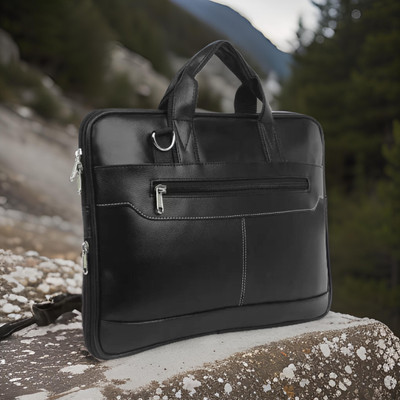 Shivra Men & Women Black Messenger Bag