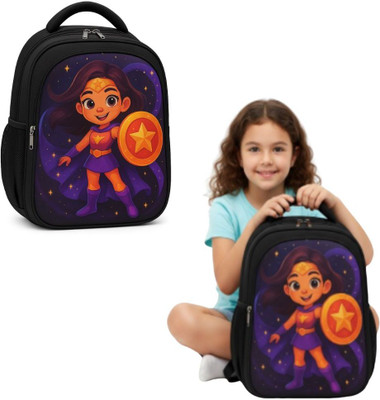 MOSU Fantasy Star Girl Hero Backpack Waterproof School Bag(Black, 26 L)
