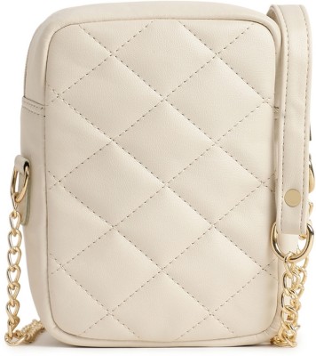 Fastrack Quilted Casual Pearl White Sling Bag Sling Bag(White, 1.872 L)