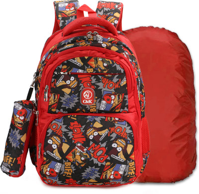 Chris & Kate Trendy Waterproof School Bag(Red, 35 L)