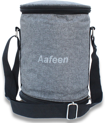 Aafeen Grey P.U Double Decker Insulated Tiffin Bag Waterproof Lunch Bag(Grey, 1.5 L)