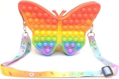 Poohan CUTE BUTTERFLY SHAPE POPIT CROSSBODY SLING COIN BAG Waterproof Shoulder Bag(Multicolor, 3 L)