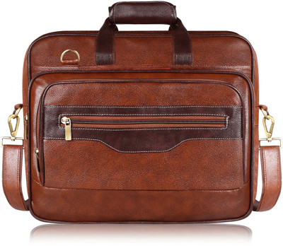 JPEnterprises Tan & Brown Color Faux Leather 28L Messenger Bag For Men JP-BG103 Waterproof Messenger Bag(Orange, 28 L)