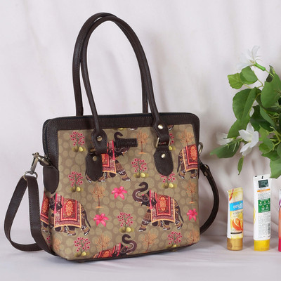 Fatfatiya Royal Elephant Print Teacher Bag Shoulder Bag(Multicolor, 6.5 L)