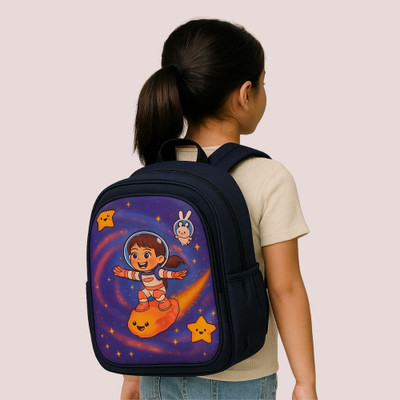 MOSU Space Girl Nebula Wonder Kids Bag Waterproof School Bag(Blue, 26 L)