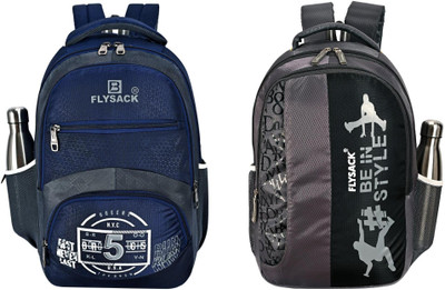 FLYSACK NS-FS008_Navy Blue & FS013_GREY Laptop Bag(Blue, Grey)