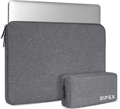 ZIPEX Laptop Sleeve With Charger Pouch | for All 15-15 .6 Inch Laptops | Waterproof Laptop Sleeve/Cover(Grey, 16 inch)