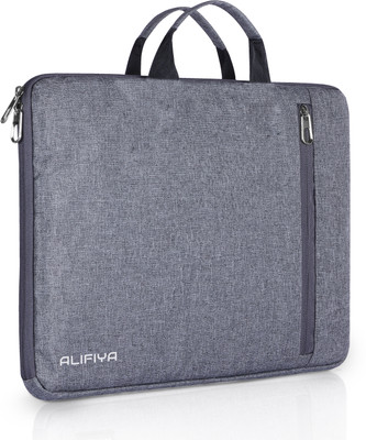 Alifiya Bag With Handle Laptop Sleeve/Cover(Grey, 15.6 inch)