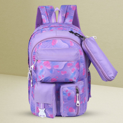 Baby Girl school bags for girls | Korean School Bags for Girls | Waterproof School Bag Waterproof Multipurpose Bag(Purple, 30 L)