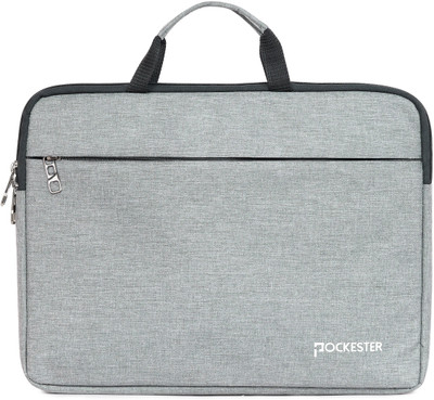 POCKESTER 15.6 Inch Laptop Sleeve I Slip Case Laptop Cover Bag With Handle I Waterproof Laptop Sleeve/Cover(Grey, 15.6 inch)