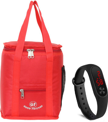 Capitalpoint Stylish Lightweight /Lunch Bag for School Travel Office Picnic Unisex Waterproof Lunch Bag(Red, 4 L)