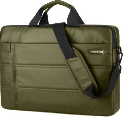 Probus 15.6 inch Business Professional Leather Laptop Bag - Olive Green Laptop Sleeve/Cover(Green, 15.6 inch)