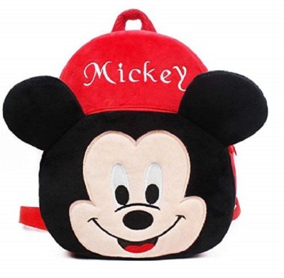 PICART Mickey Mouse School Bag For Kids S0ft Plush Backpack For Small Kids Nursery Bag School Bag(Red, 10 L)