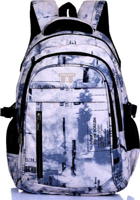 Tinytot SB145_03 School Backpack College Bag Travel Bag 2nd Standard onward Waterproof School Bag(White, Blue, 30 L)
