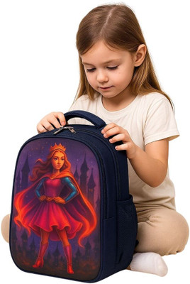 MOSU Princess Fire Star Girls Backpack Waterproof School Bag(Blue, 26 L)